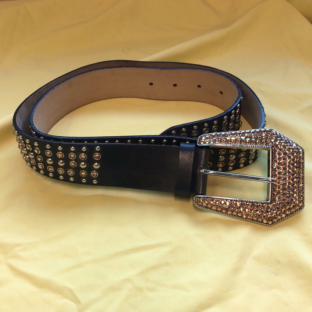 Street Ahead leather and gold rhinestone.